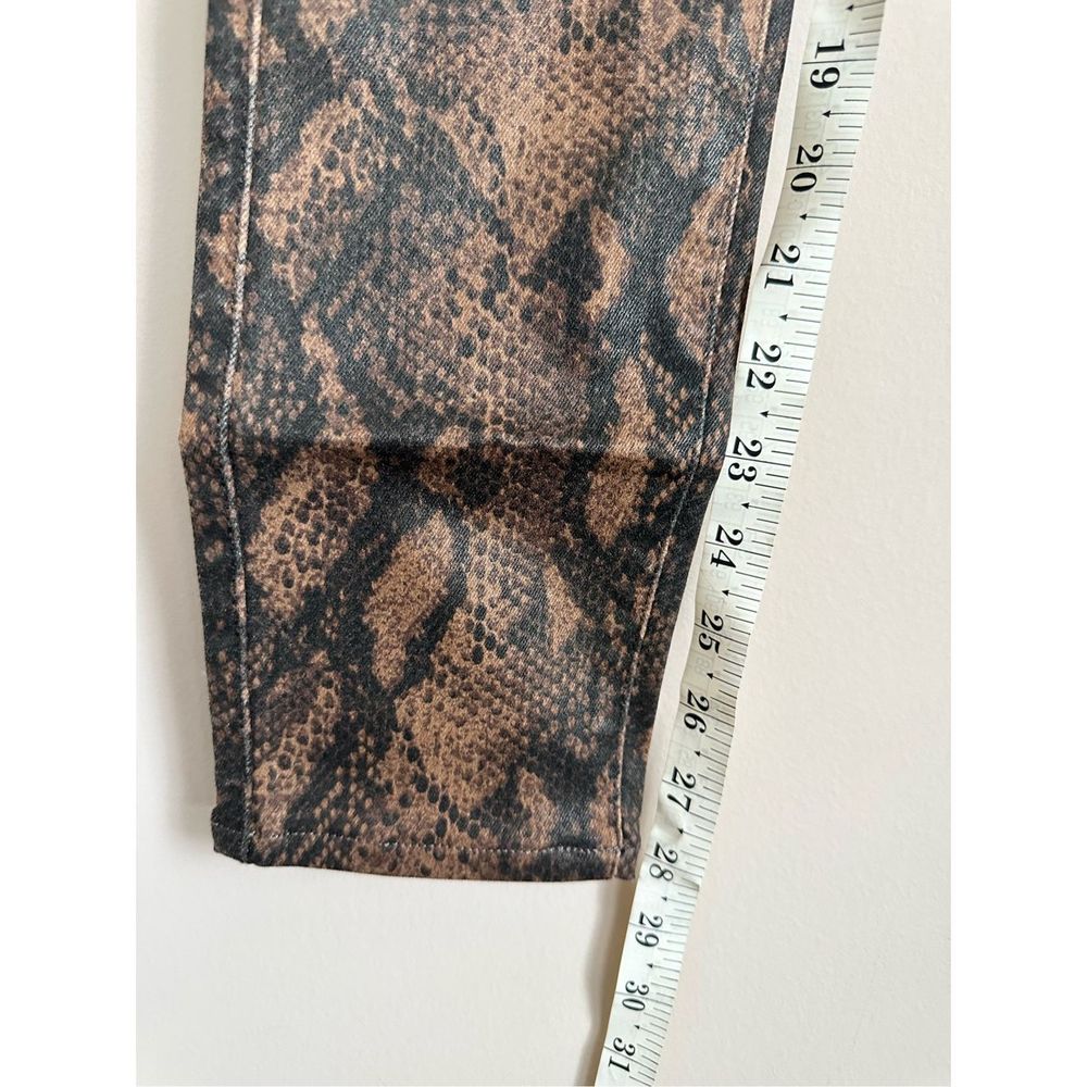 PAIGE SNAKE PRINT COATED ANKLE PANTS NWT Brown/Black- Size 24 - Picture 5 of 6